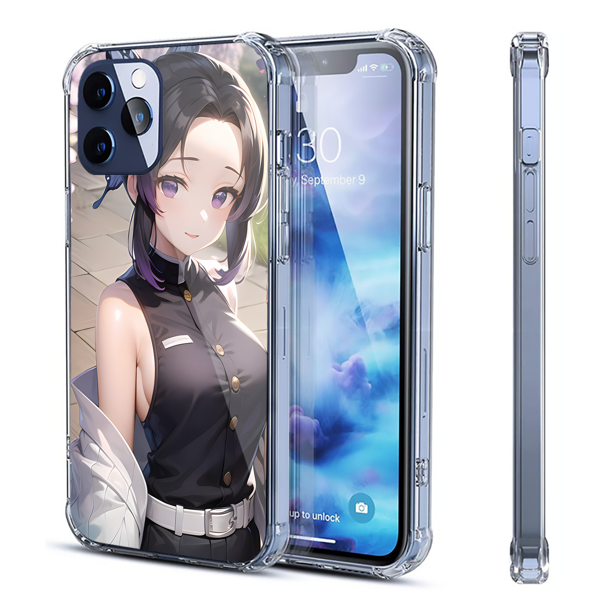 （画像用） 鬼滅の刃（きめつのやいば）蟲柱-胡蝶 しのぶ／こちょう しのぶ Kochou Shinobu 【iPhone 12シリーズ対応】透明スマホケース（クリアソフトケース）